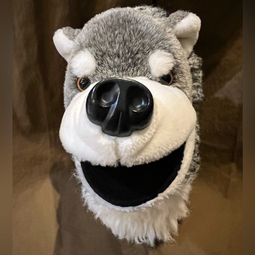 2015 AURORA Husky Dog Plush Hand Puppet 11"